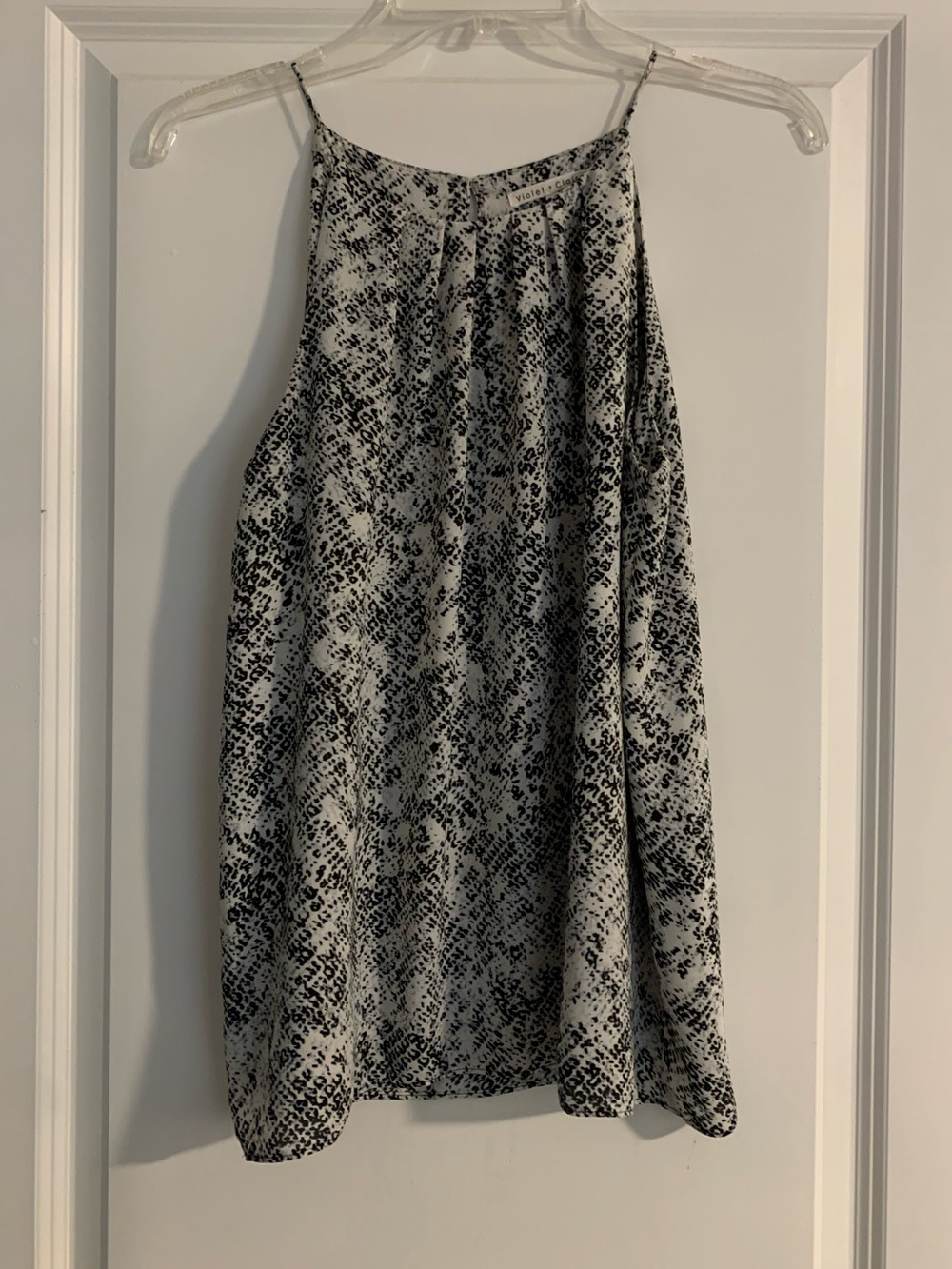 Violet & Claire Black and White Printed Mini Dress